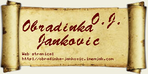 Obradinka Janković vizit kartica